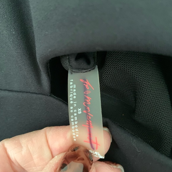 EUC Black and Multicolor Free People FP Movement XS Righteous Runsie - Picture 13 of 16